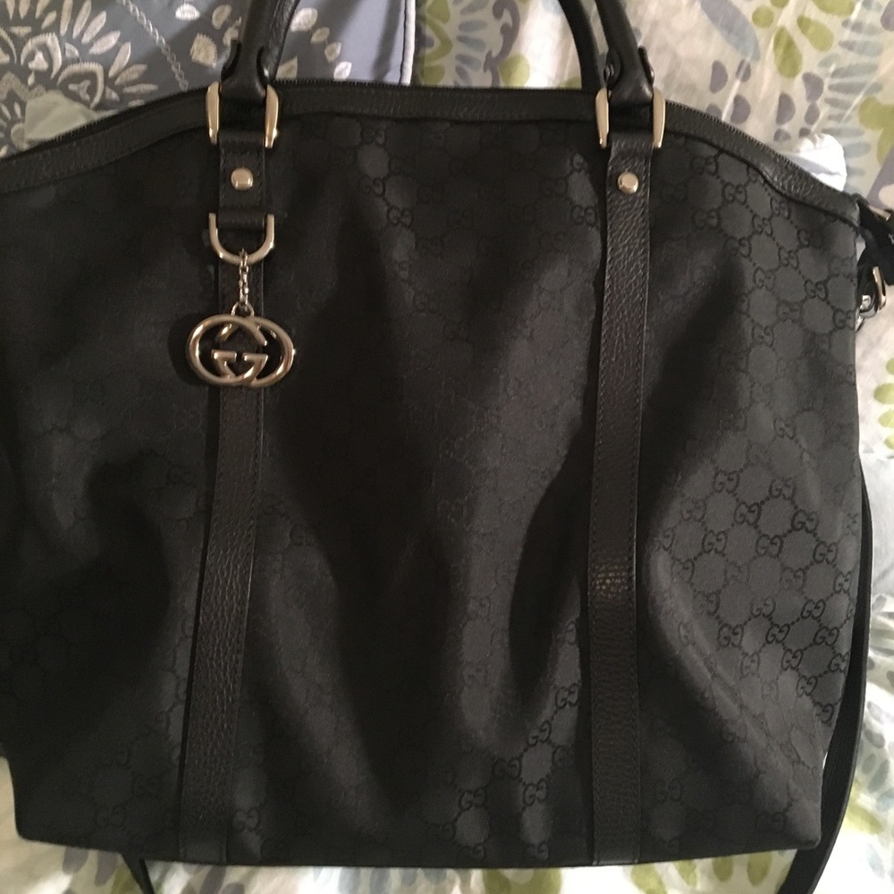Gucci Black Monogram Tote